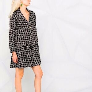 Sandro Black and White Mini Dress